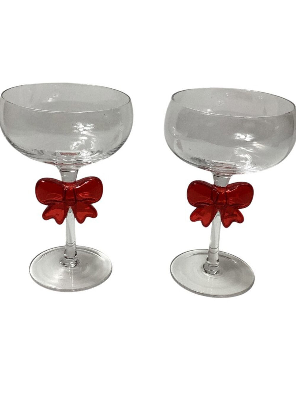 Holiday Time Coupe with Bow 2-Pack, Cold Drinks Only, Dishwasher Safe 2025